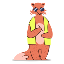 Traffic officer fox character PNG Design Transparent PNG