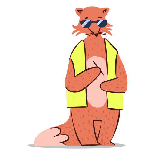Traffic officer fox character PNG Design