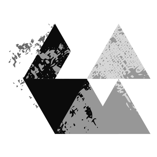 Logotipo do grunge de formas triangulares