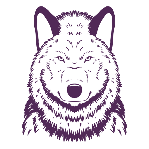 Wolfsfront ernsthafte Hand gezeichnet PNG-Design