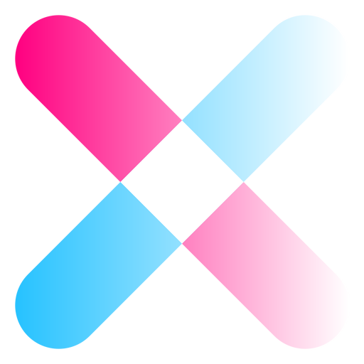 Logotipo de gradiente X Diseño PNG