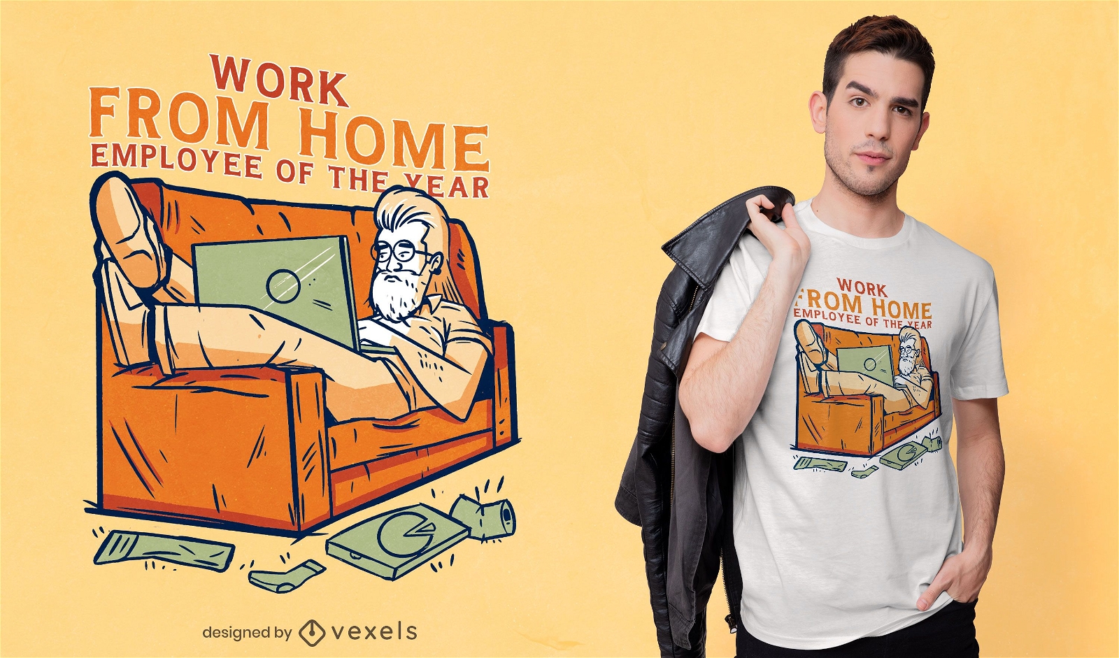 Diseño de camiseta de trabajo desde casa