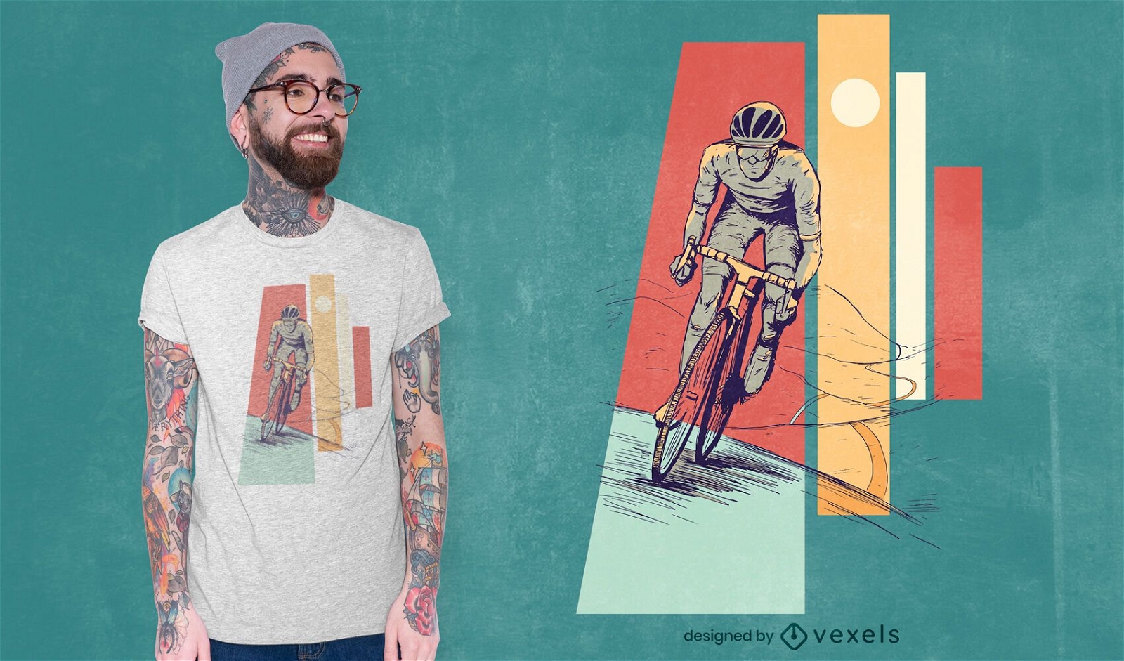 Male cyclist t-shirt design