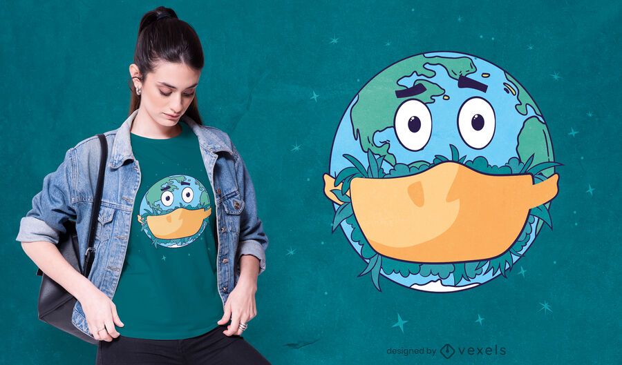 Face mask earth t-shirt design Face mask earth t-shirt design