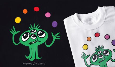 Diseño de camiseta de monstruo malabares. Diseño de camiseta de monstruo malabares.