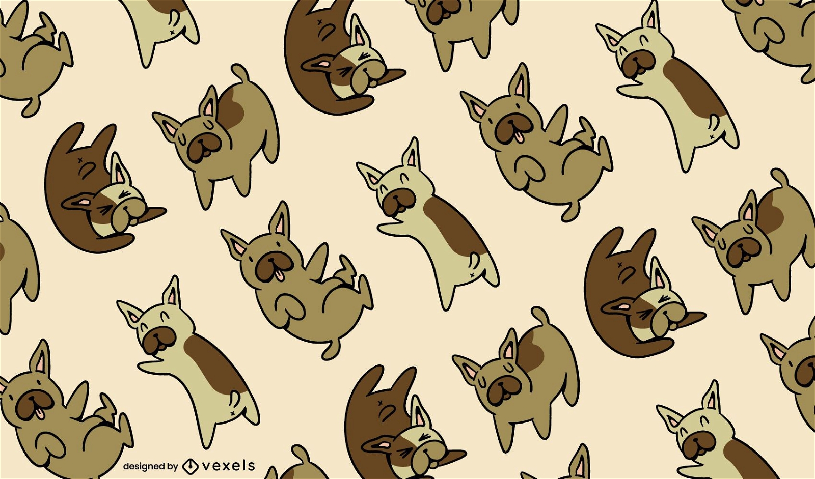 French bulldog pattern design