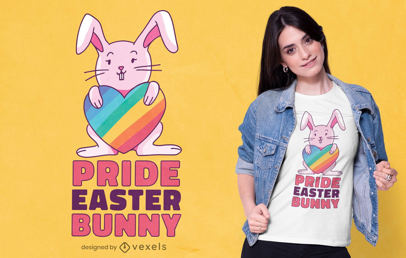 Diseño de camiseta Pride Easter Bunny