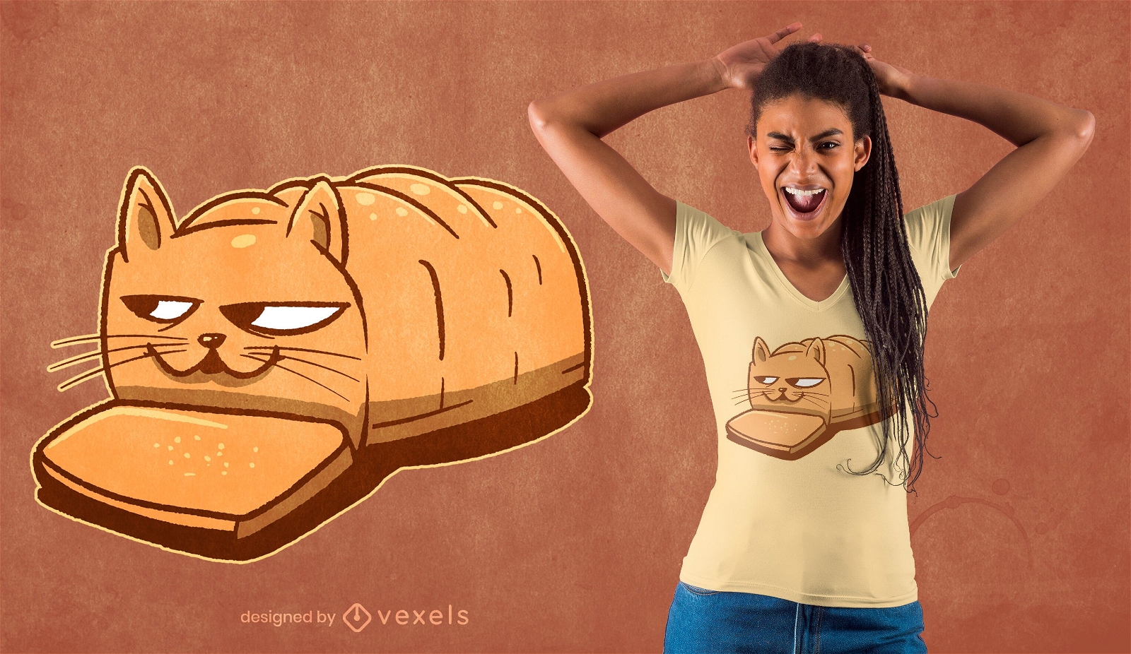 Brot Katze T-Shirt Design