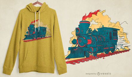 Steam train t-shirt design