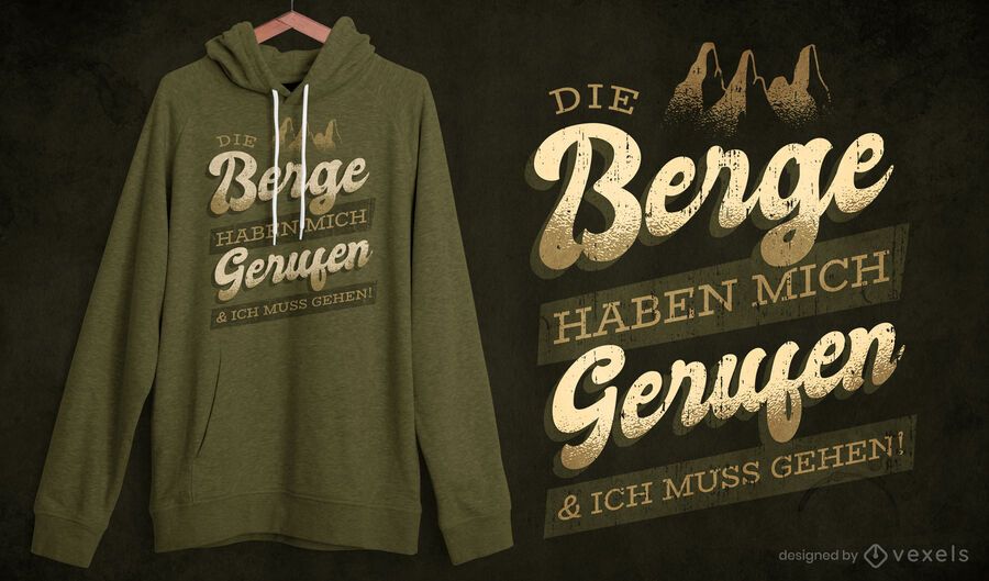 Mountains German quote t-shirt design Mountains German quote t-shirt design