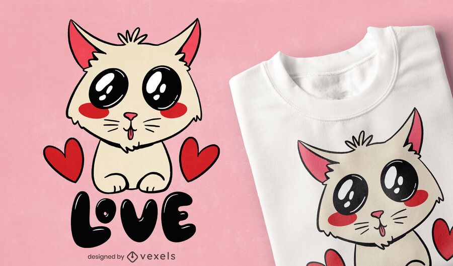 Cute cat love t-shirt design Cute cat love t-shirt design