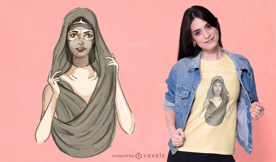 Diseño de camiseta de mujer árabe Diseño de camiseta de mujer árabe