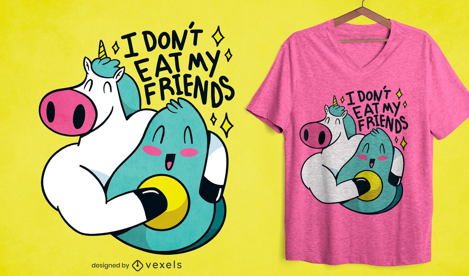 Don&#39;t eat my friends diseño de camiseta