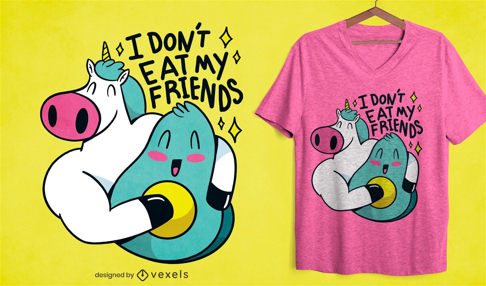 Don't eat my friends t-shirt design
