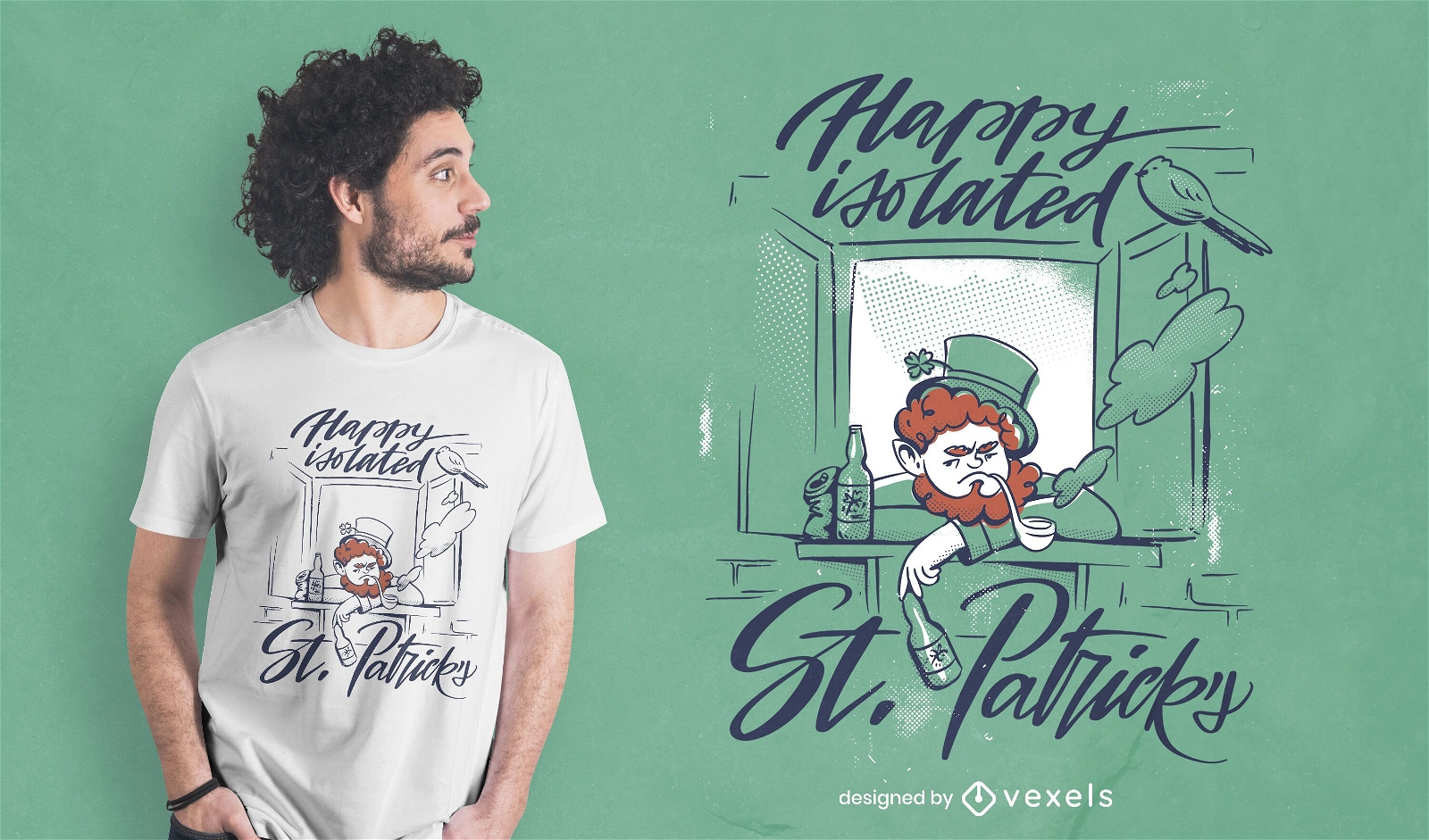 Happy isolated st patricks t-shirt design