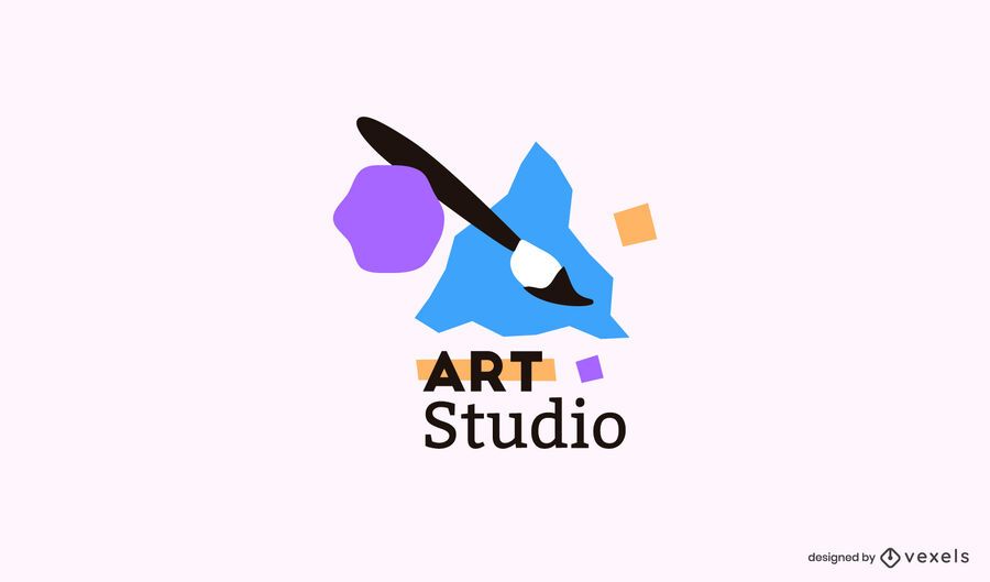 Art studio brush logo template Art studio brush logo template