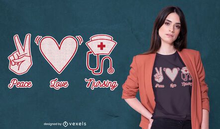Frieden lieben Pflege T-Shirt Design