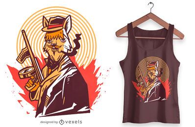 Diseño de camiseta gángster alpaca.