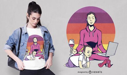 Yoga Mutter T-Shirt Design