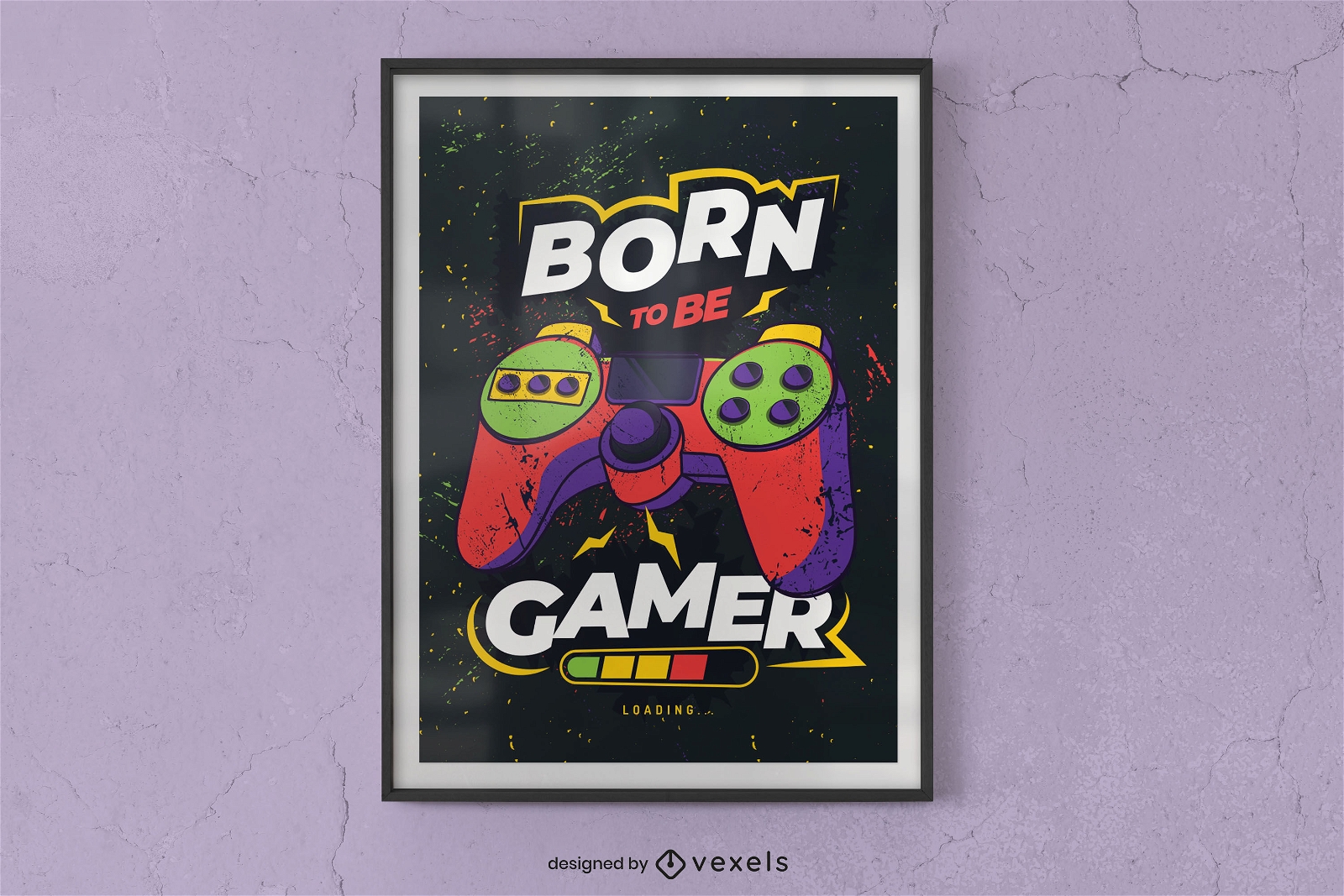 Diseño de póster nacido para jugadores.