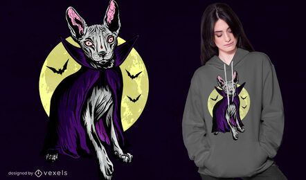 Creepy vampire cat t-shirt design Creepy vampire cat t-shirt design