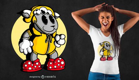 Sheep with raincoat t-shirt design