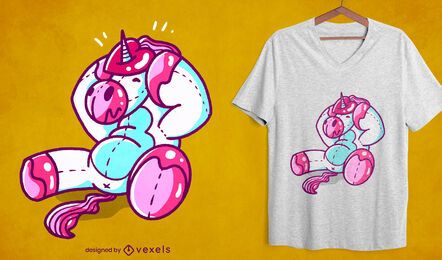 Einhorn-T-Shirt-Design mit festem Herzen