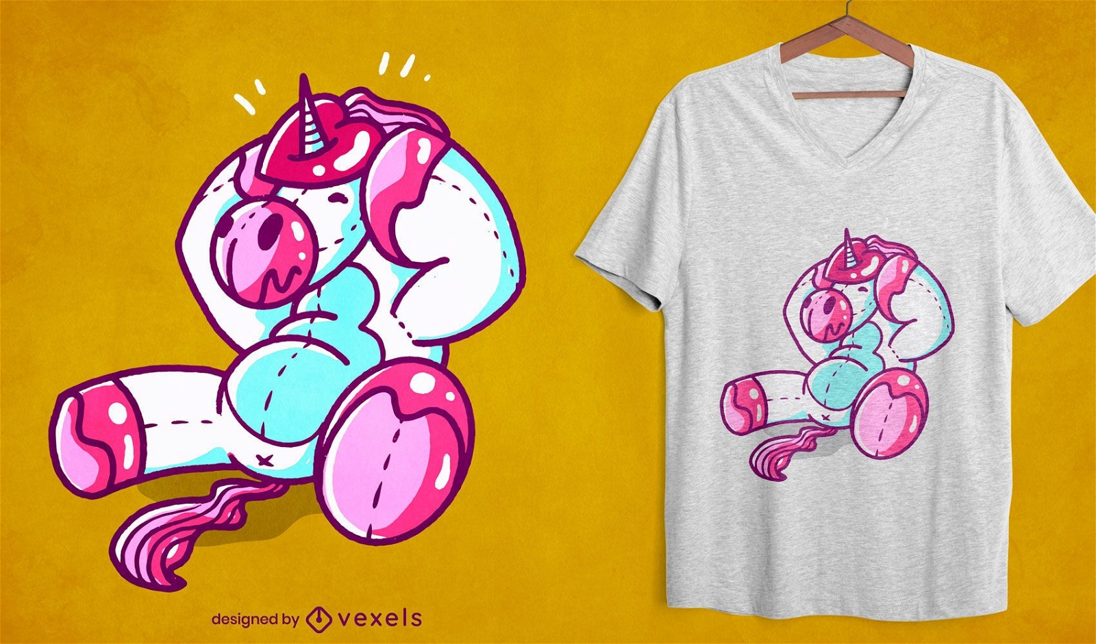 Stucked heart unicorn t-shirt design