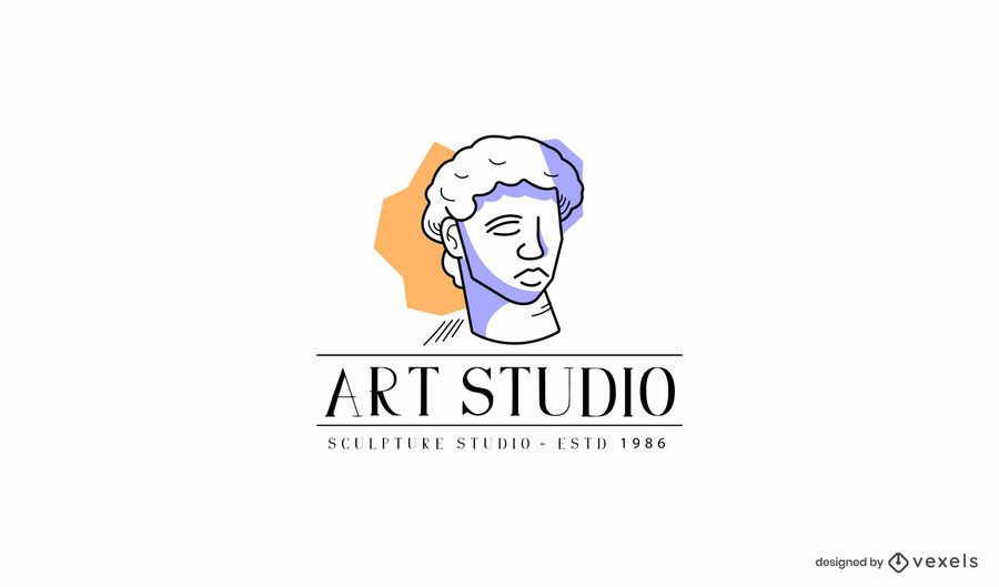 Modelo de logotipo do estúdio de escultura Modelo de logotipo do estúdio de escultura