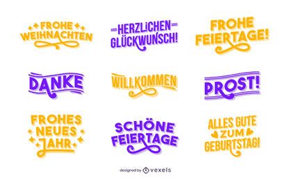 Gute Wünsche Schriftzug Deutsch Set