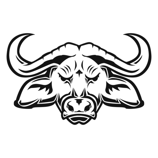 Cabeça de búfalo africano em alto contraste Desenho PNG
