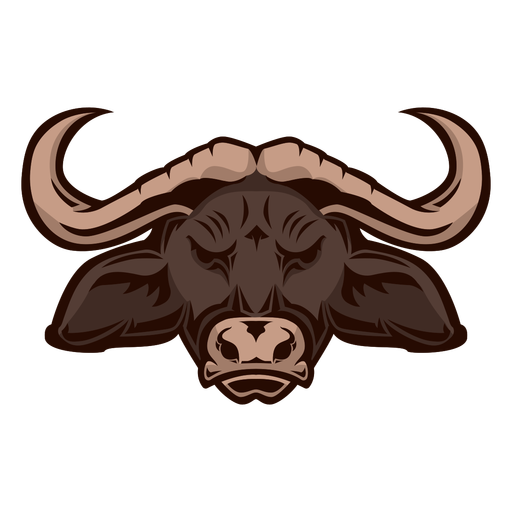 Logotipo da cabeça de búfalo africano