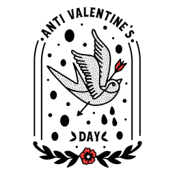 Insignia anti día de san valentín Diseño PNG