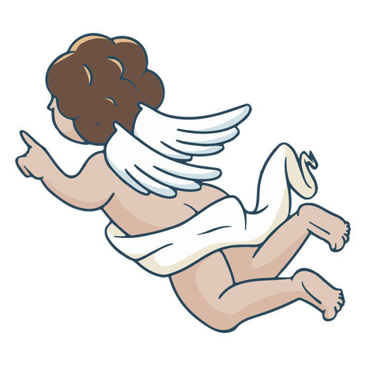 Baby angel back illustration PNG Design