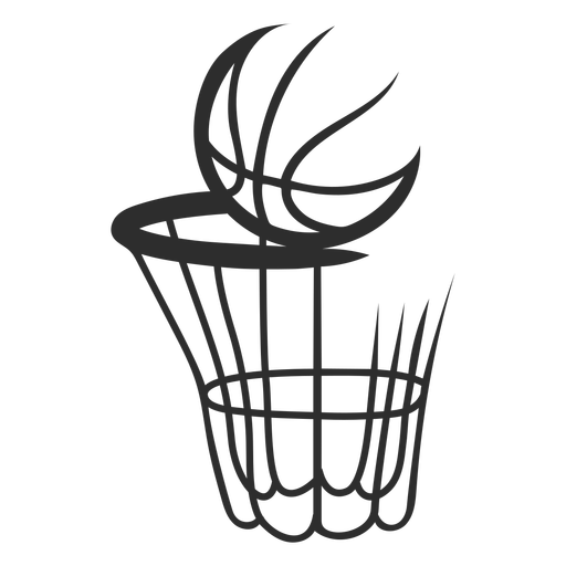 Basket and ball stroke PNG Design