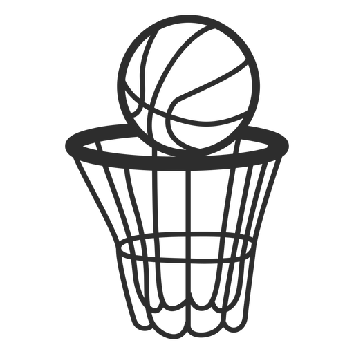 Basketballnetz und Ballschlag PNG-Design