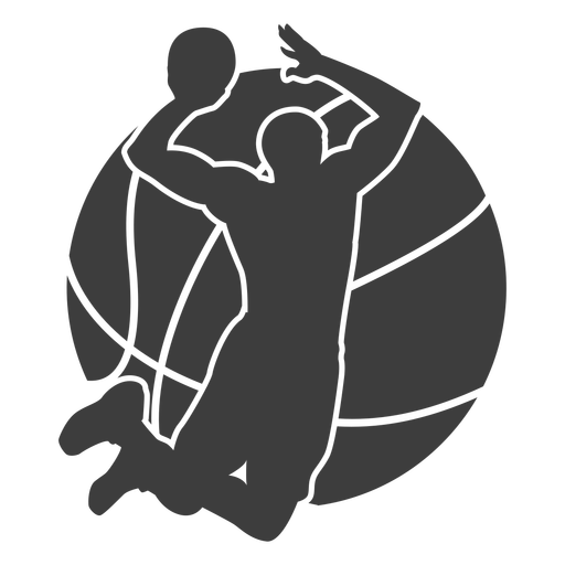 Bola de jogador de basquete cortada Desenho PNG