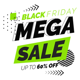 Emblema Black Friday Mega Sale Desenho PNG Transparent PNG