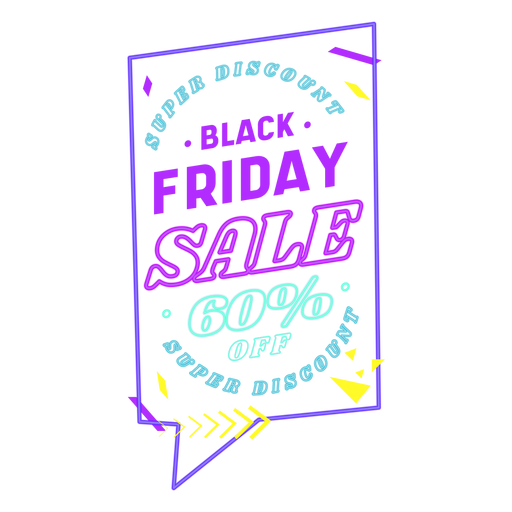 Insignia de venta de neón de viernes negro Diseño PNG