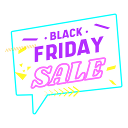 Black friday off sale neon badge PNG Design