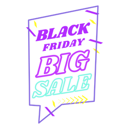 Emblema de neon Black Friday Sale Desenho PNG