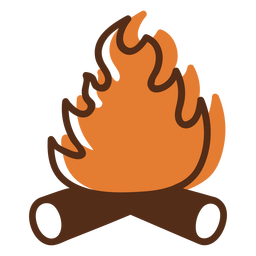 Bonfire flames color stroke PNG Design