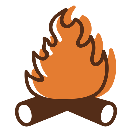 Bonfire flames color stroke PNG Design