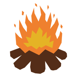 Hoguera llamas planas Diseño PNG