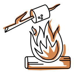 Chamas de fogueira com pinceladas coloridas Desenho PNG