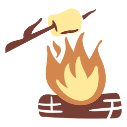 Bonfire flames smore flat
