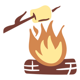 Hoguera llamas smore flat Diseño PNG