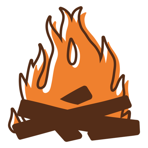 Bonfire flaming color stroke PNG Design