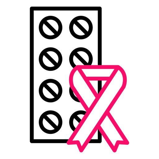 Breast cancer awareness pills stroke PNG Design