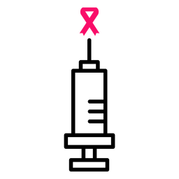 Trazo de jeringa de conciencia de cáncer de mama